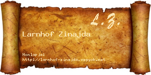 Larnhof Zinajda névjegykártya